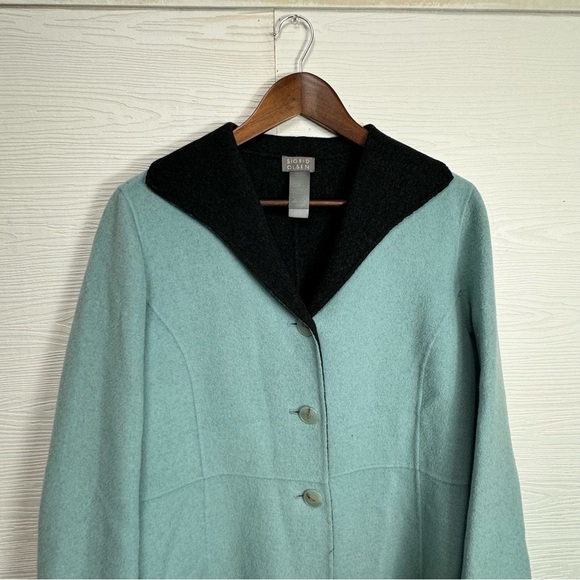 Sigrid Olsen reversible gray blue wool angora jacket coat - Picture 4 of 10